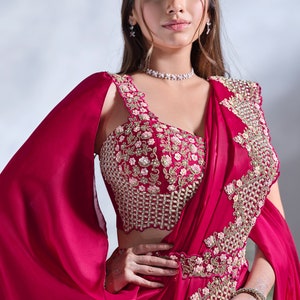 Party Wear Red Premium Silk Saree