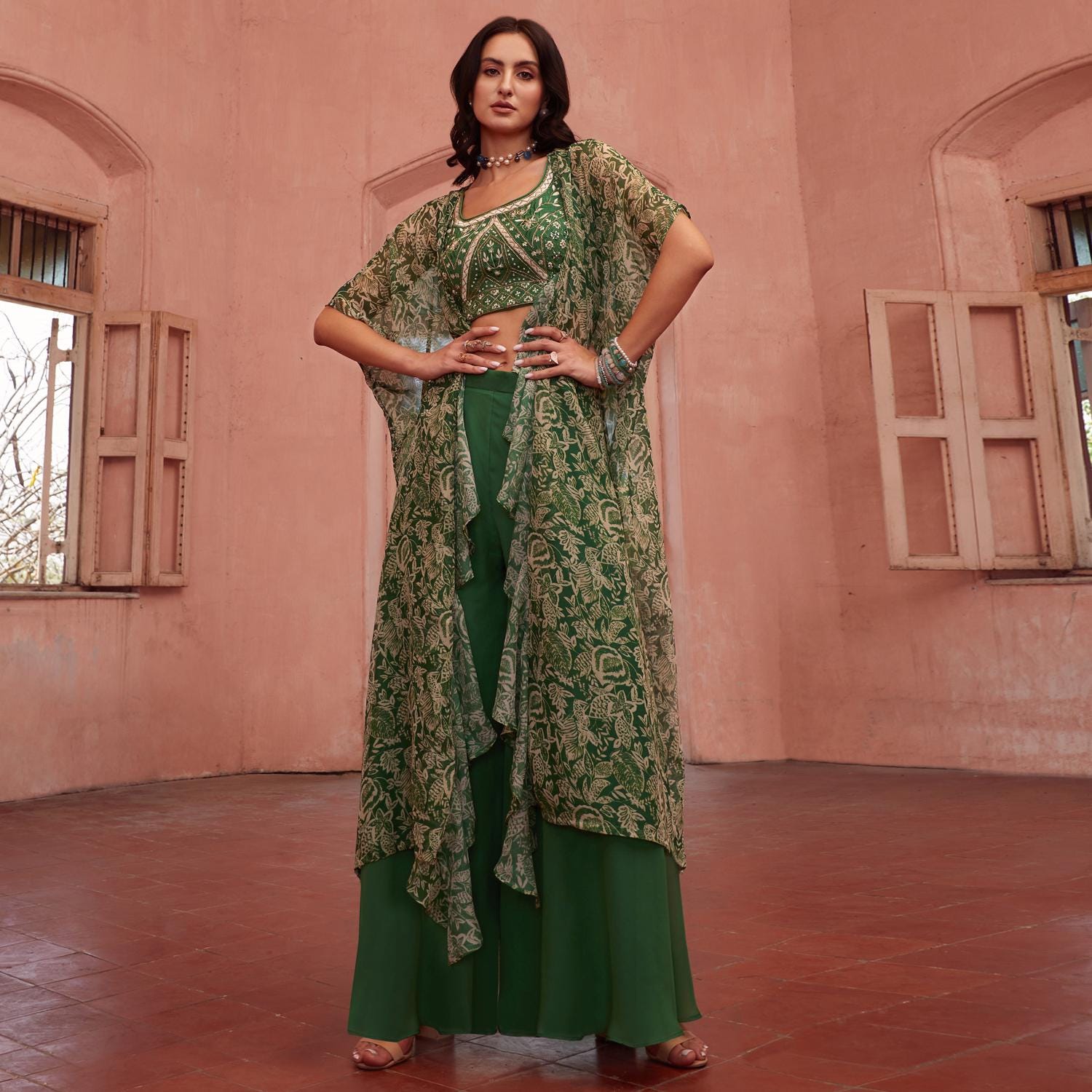 Green Indo Western for Women - Etsy Green Indo Western for Women - Etsy