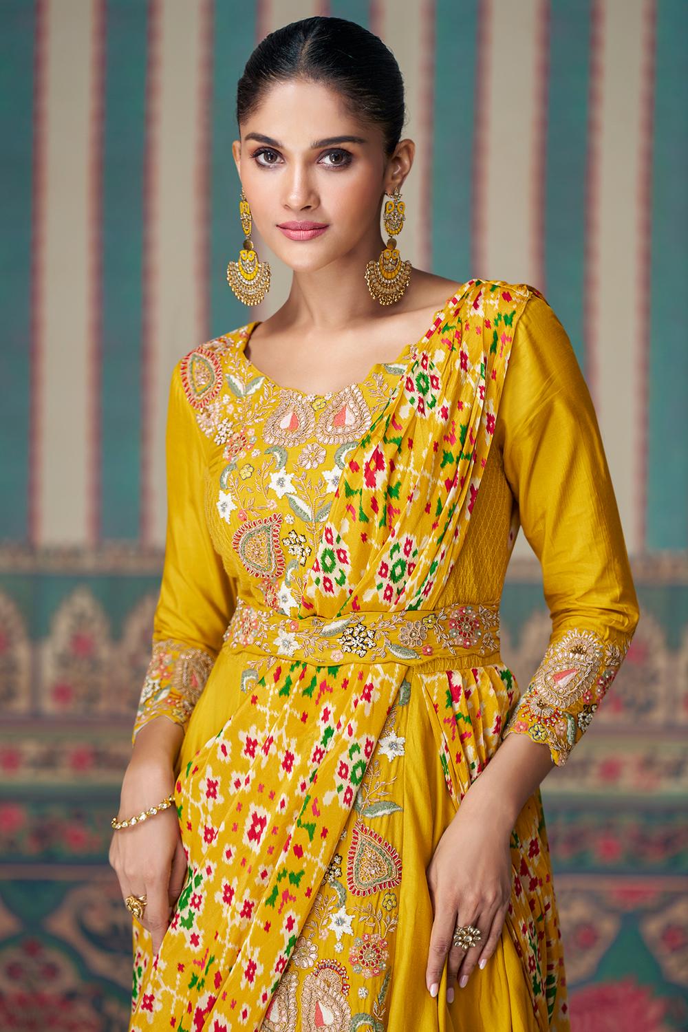 yellow saree dress design 16 Ideas to reuse yellow brasso saree