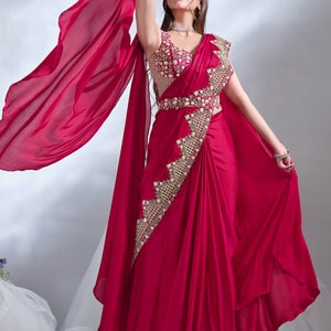 Bridal Wear Hand Work Red Saree