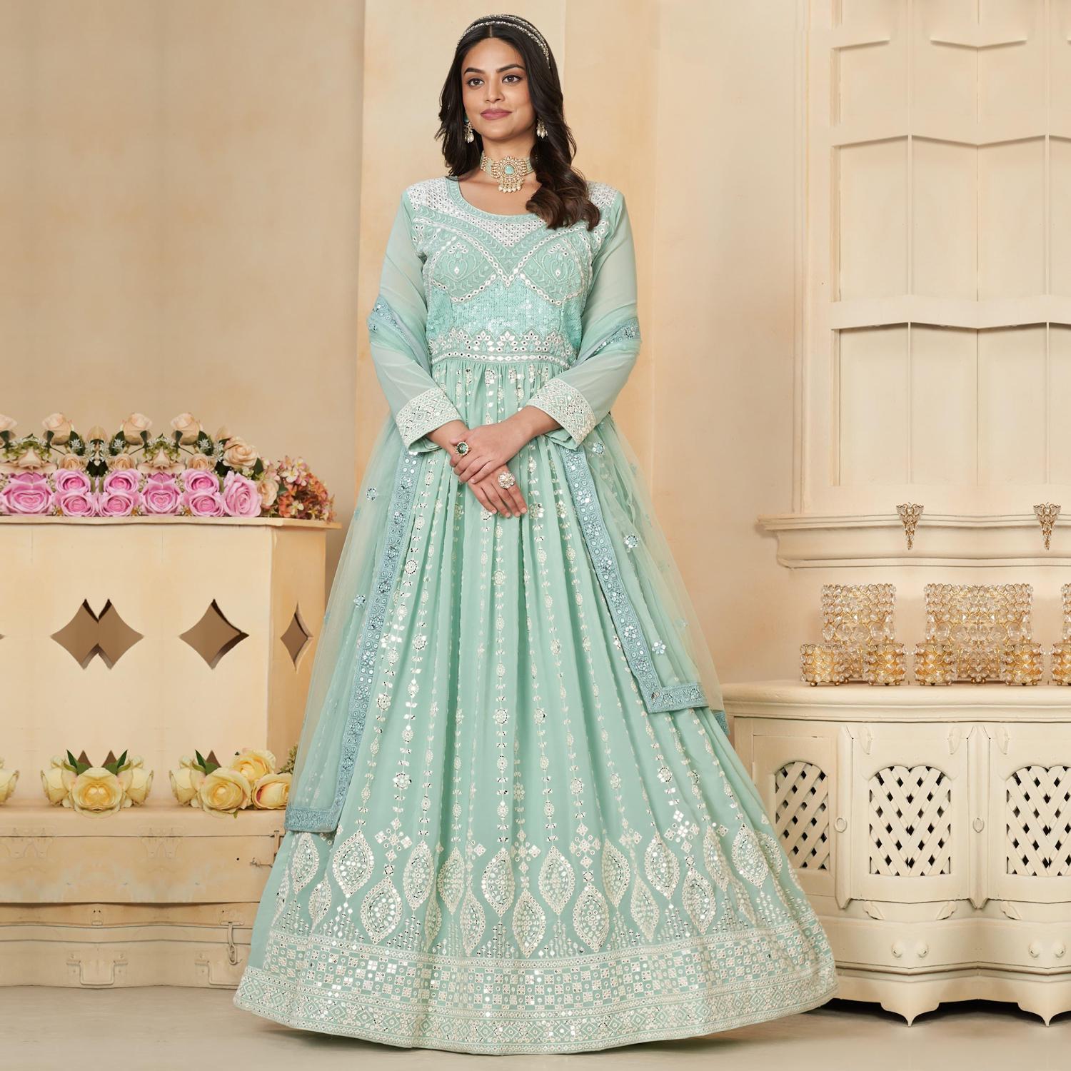 Party wear net dresses online