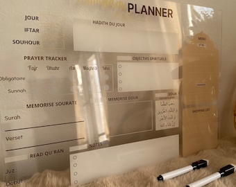 Tableau RAMADAN PLANNER invocation islam cadeau