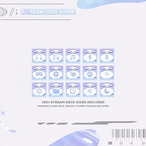 Pastel Blue Puppy Stream Deck Icons - 100+ Total brand icons, media keys, vtuber toggles