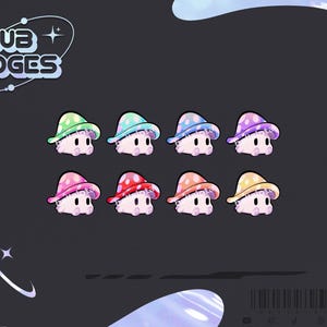 Mushroom Sub Badges - Twitch Sub/Bit Badges, P2U Youtube/Discord/Twitch Cottagecore Candycore