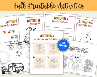 Fall Activities for Kids, Fall Printable Activities, Fall Games for Kids, Autumn Kid Activities