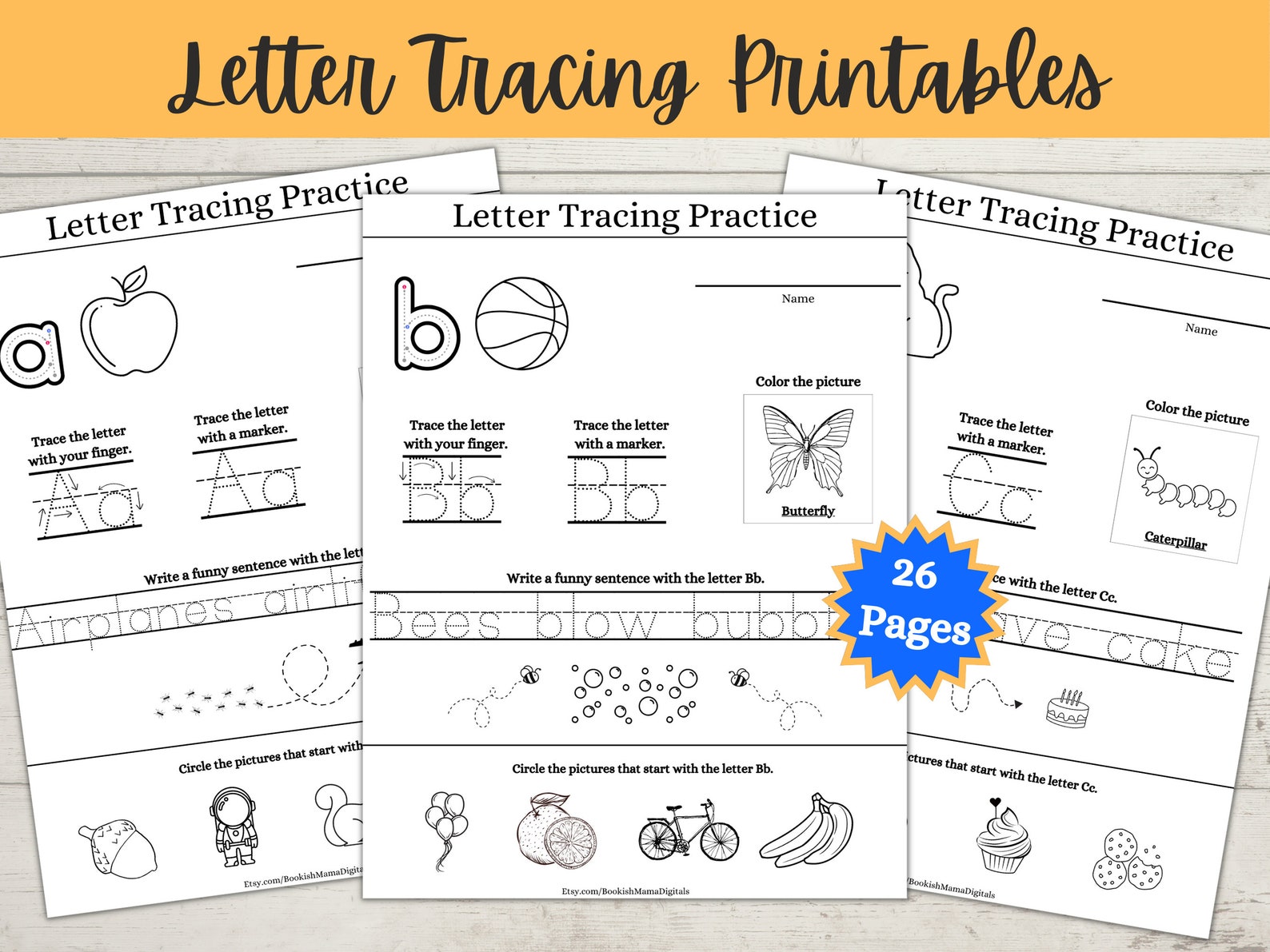 Letter Tracing Practice Printables Pre-k Tracing Printable - Etsy