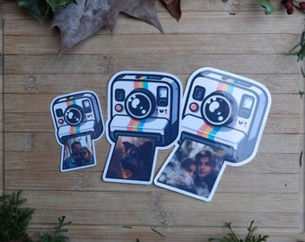 Personalisierte Foto-Sticker: Polaroid, Kamera Individuelle Aufkleber für DIY, Scrapbooking - Wasserfest, perfektes Geschenk für sie!