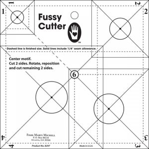 Quilter&#39;s Love Patchwork Templates! Multi-Size Fussy Cutter by Marti Michell - 5 sizes 1&quot;, 2&quot;, 3&quot;,4&quot; & 6&quot; squares; Left or Right Handed Use.