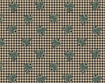 Midnight Lace Collection by Paula Barnes of Red Crinoline Quilts for Marcus Fabrics. R220334 Flower Check/Cream; Sold in 1/2 Yard Increments