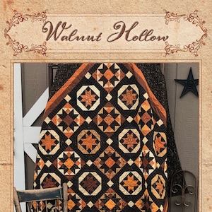 Walnut Hollow Quilt Printed Pattern by Pam Buda of Heartspun Quilts No. 307 - A Vintage Stitches Pattern - 63&quot; x 72&quot; - Fat Quarter Friendly