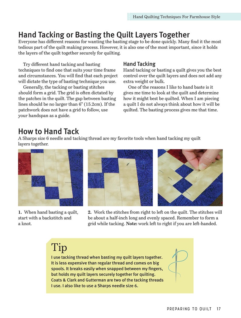 Hand Quilting Techniques for Farmhouse Style Book Easy, Stressfree