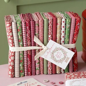 Creating Memories Seasonal Basics - Winter - Fat Quarter Bundle by Tilda Fabrics - 16 Fat Quarters 20&quot;x22&quot; Winter Reds and Greens