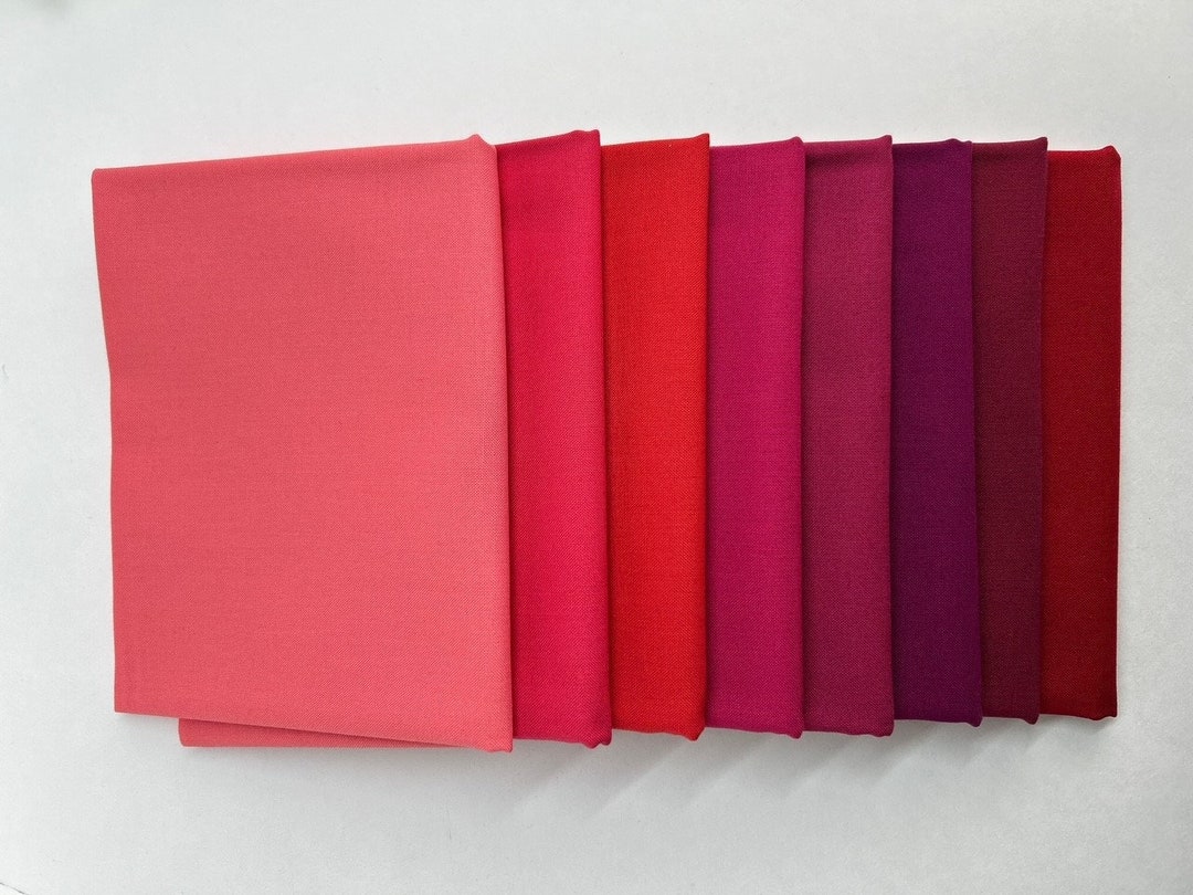 Moda Bella Solids Fat Quarter Bundle - Curated 18 " X 22" Each of 8 Red ...