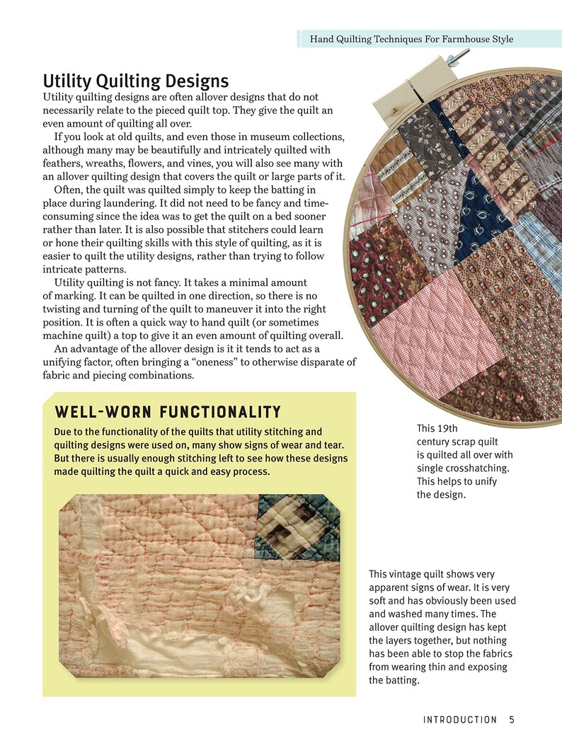 Hand Quilting Techniques for Farmhouse Style Book Easy, Stressfree