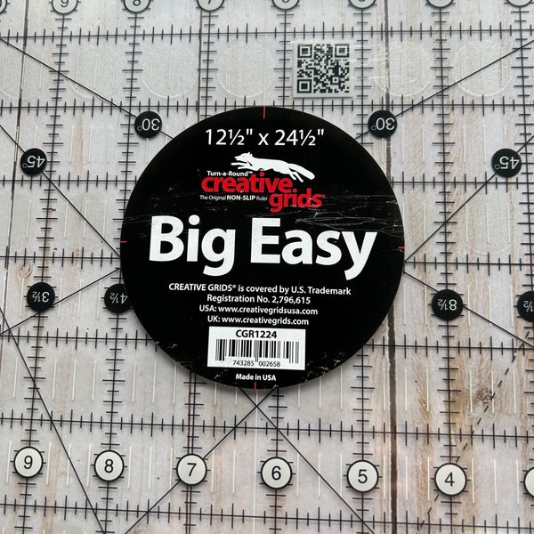 The Big Easy - Creative Grids 12 1/2" x 24 1/2" Non-Slip Ruler.  #CGR1224 - Instructional Video Available on CreativeGridsUSA.com