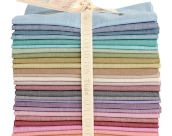 Tilda Chambray Basics - 28pc Fat Quarter Bundle, 100% Quilting Woven Cotton Fabric, TIL300194 (28) 20"x22" Fat Quarters