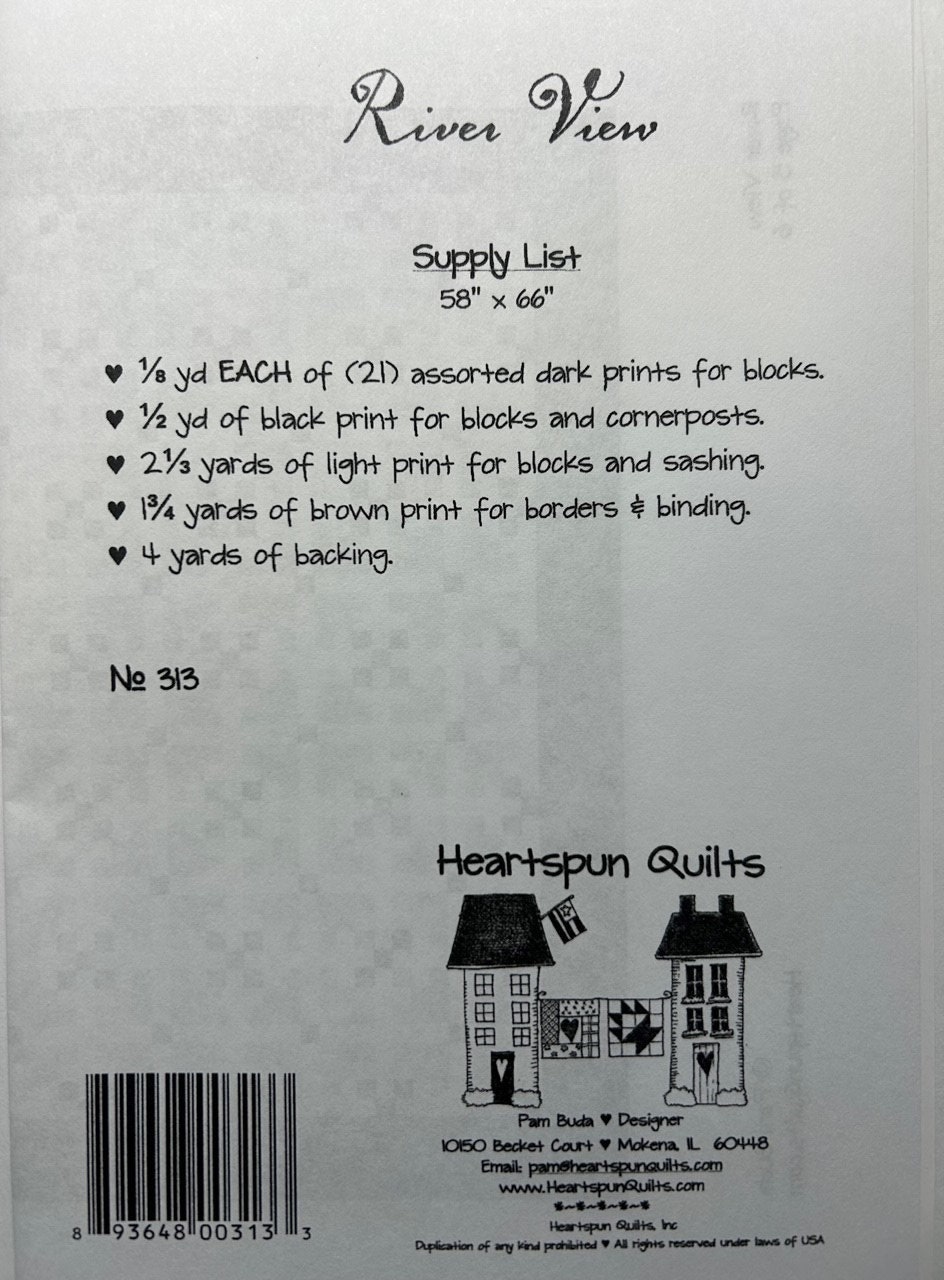 River View Quilt by Pam Buda for Heartspun Quilts Finished 58 X 66