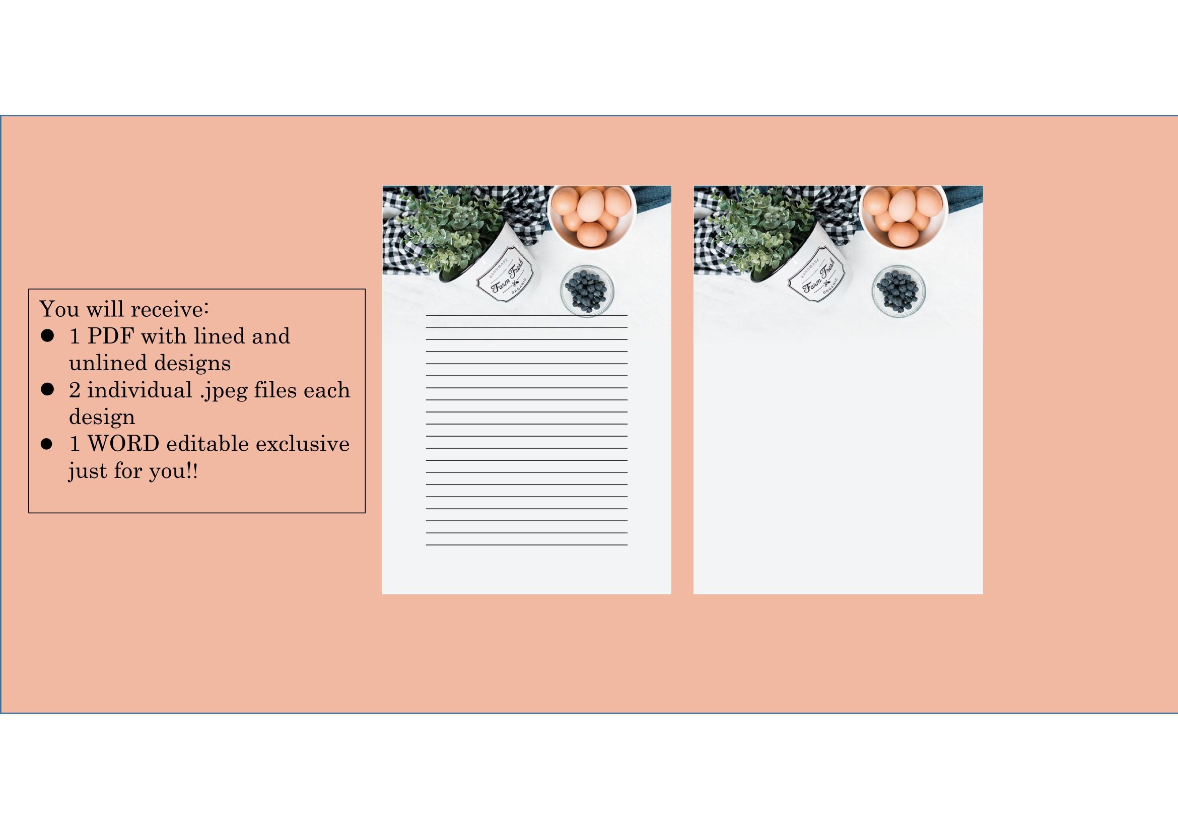 EDITABLE AND PRINTABLE Template Stationery Writing Paper Etsy