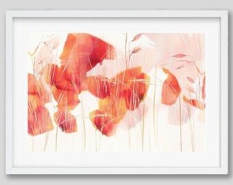Poppy Flower Art Print: Modern Farmhouse Floral Wall Decor