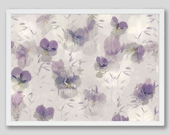 Violet Wildflower Art Print: Purple Botanical Nature Painting