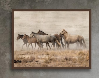 Wild Horses Photography Print: Rustic Western Art
