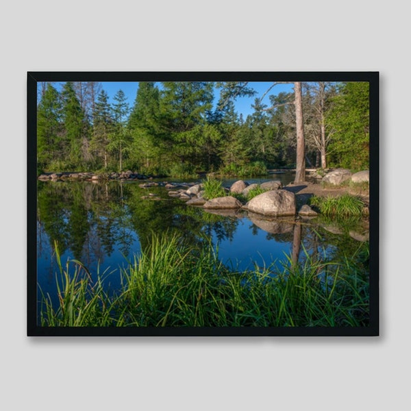 Minnesota Itasca State Park, Mississippi Headwaters Art Print, River and Trees Wall Art, Scenic Home Decor, Unframed, Framed Photography
