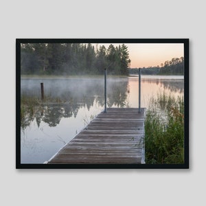 Lake Itasca Landscape Art Print, Minnesota Itasca State Park Photography Wall Art, Lake House Decor, Custom Framed, Unframed Art