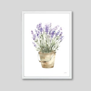Lavender Print: Farmhouse Floral Wall Art