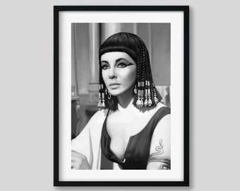 Elizabeth Taylor as Cleopatra: 1960s Hollywood Movie Poster