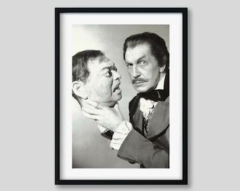 Vincent Price 'Tales of Terror' B+W Horror Movie Photo Art Print