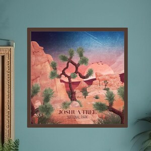 Abstract Joshua Tree Shooting Stars Over Joshua Tree National Park Abstract Painting Print ...