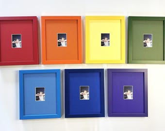 Coordinating Colored Mat & Frame (8x10) [Hand Made to Order] [DIY Photo Installation]