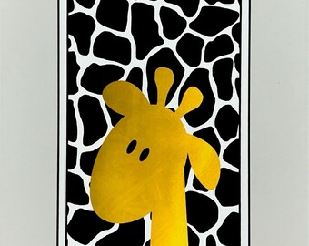 Jirafa bebé dorada (9x12)