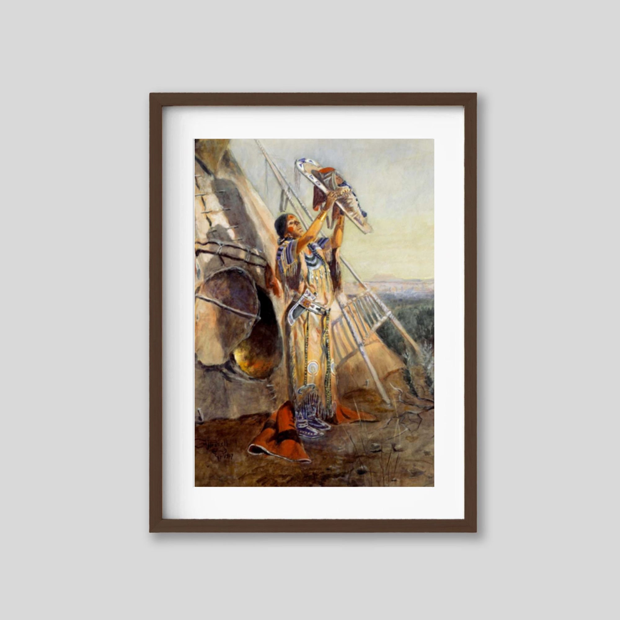 8x10 Native American Woman Art Print - American Indian Model Portrait, Digital Print - View #2