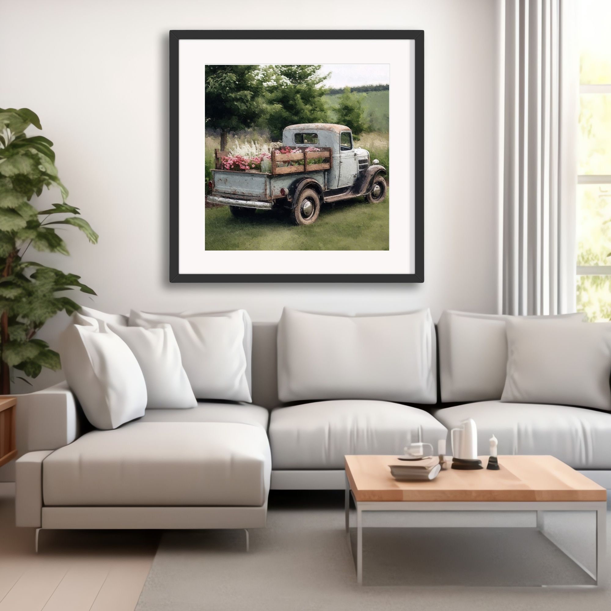Rustic Flower Truck Art Print: Farmhouse Country Decor - Etsy
