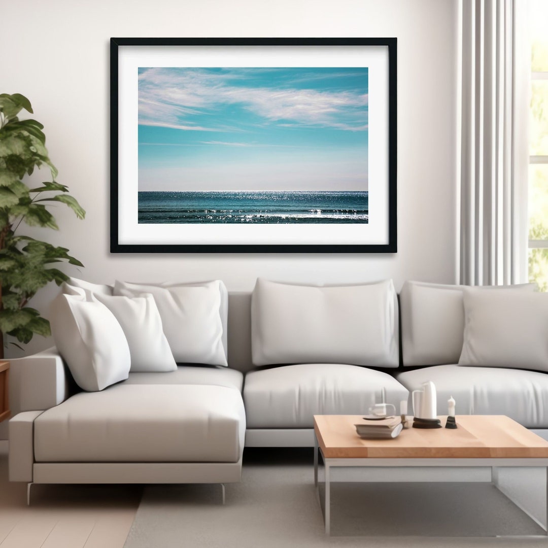 Sparkle Beach Waves Art Print: Blue Sky Coastal Wall Decor - Etsy
