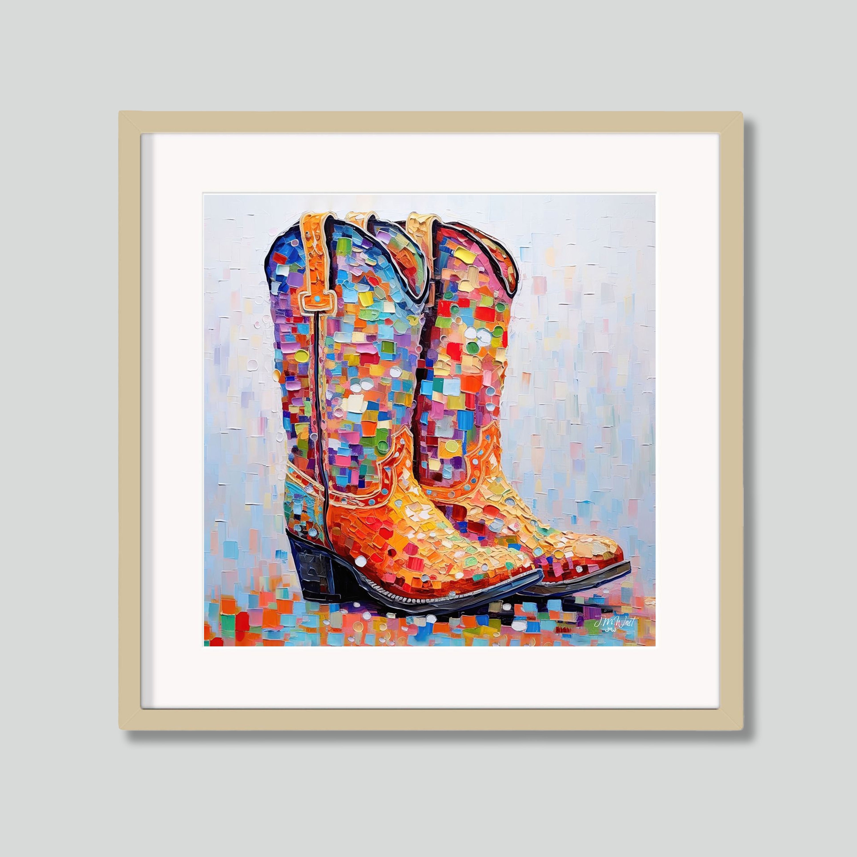 Colorful Abstract Paint Men's Boots