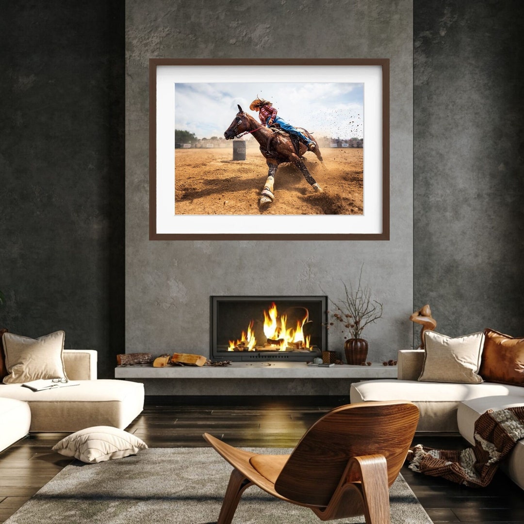 Barrel Racing Action Photography Print, Rodeo Image Wall Art - Etsy