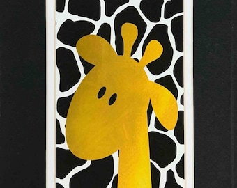 Jirafa bebé dorada (8x10)