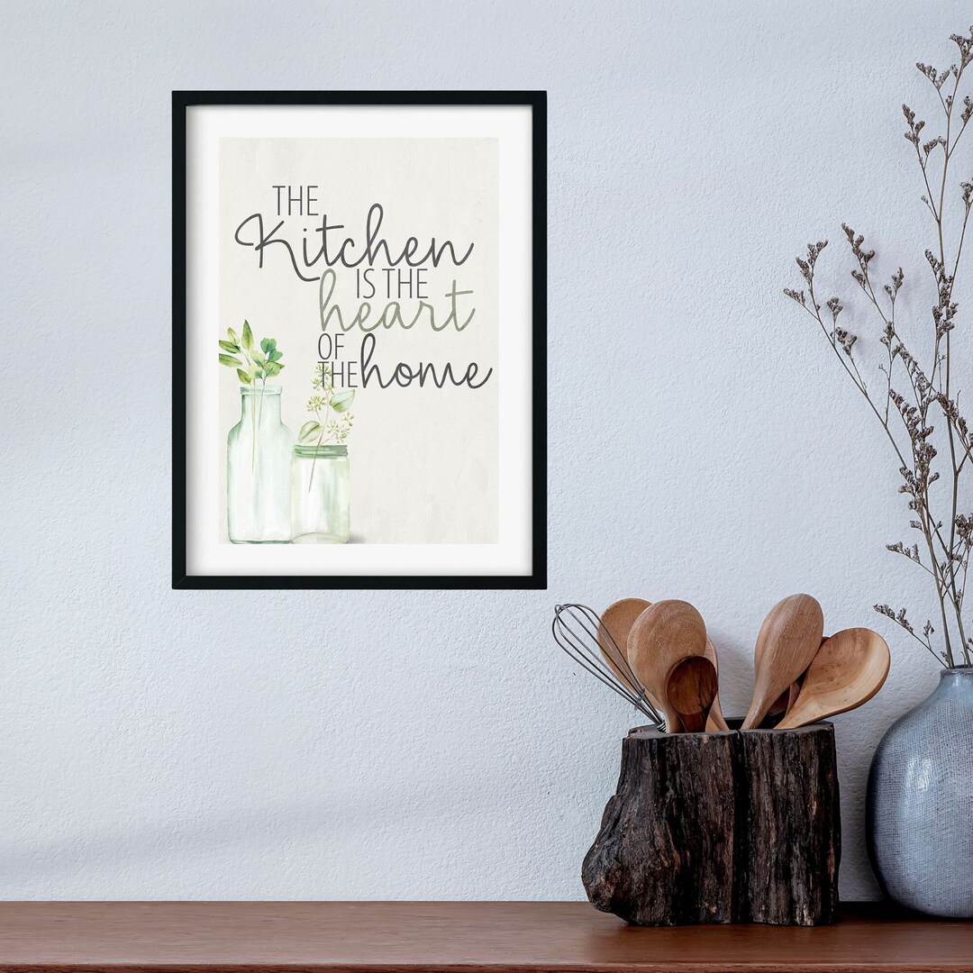 The Kitchen is the Heart of the Home Family Kitchen Wall Decor Sign ...