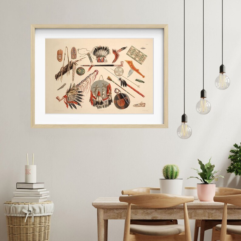 American Indian Tribes Tools Art Print: Vintage Western Illustration - Etsy