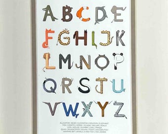 Letras de animales ABC (8x10)