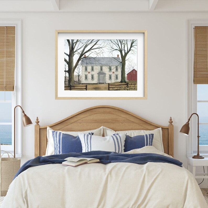 Early American Decor, Americana Decor, Countryside Guest Bedroom Wall