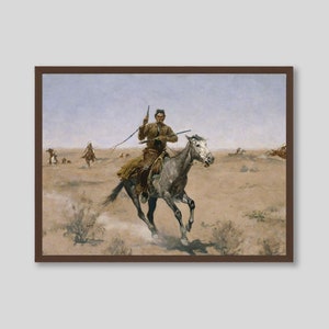 Frederic Remington Cowboy Chase Scene Print: Vintage Western Wall Art