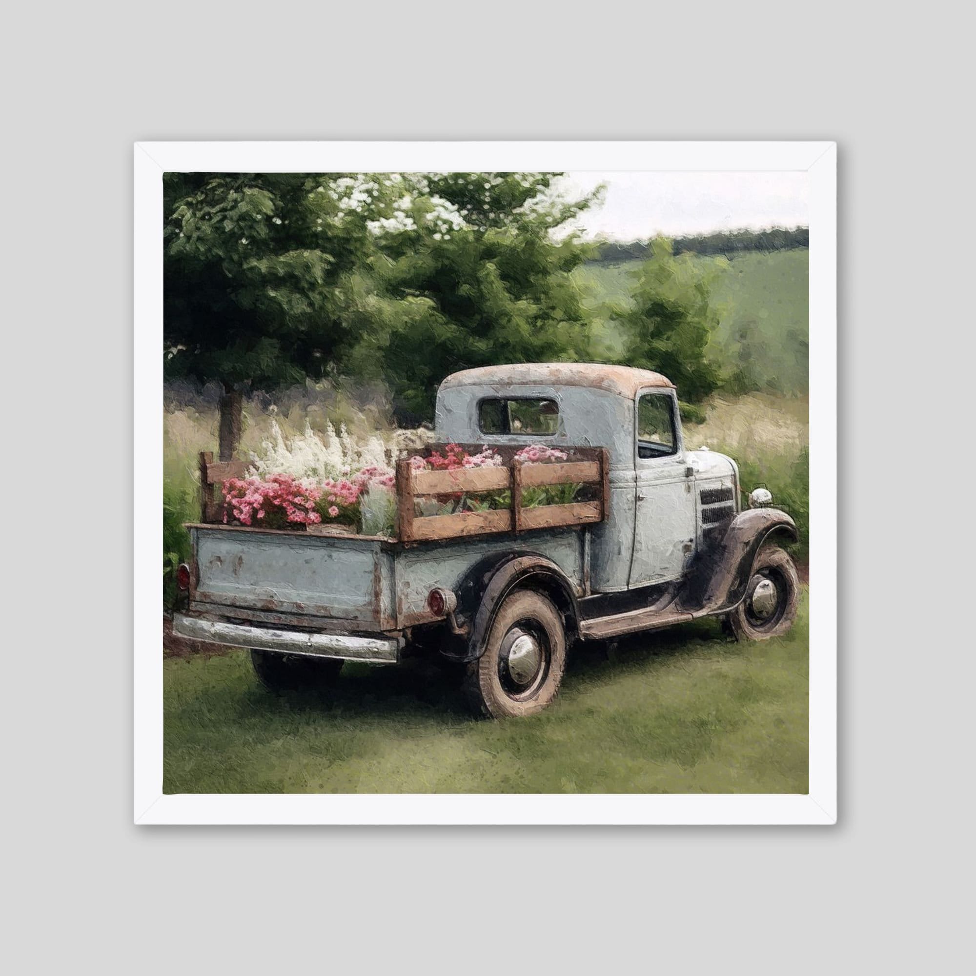 Rustic Flower Truck Art Print: Farmhouse Country Decor - Etsy