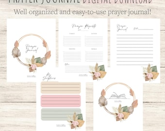 Printable Prayer Journal: Scripture Reflection & Prompts (Digital Download)