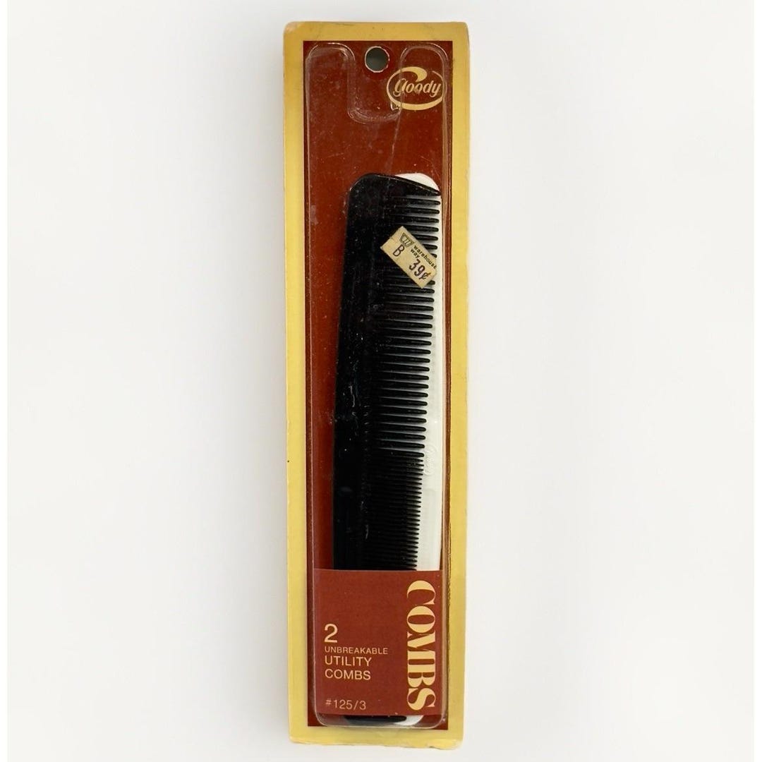 NEW in Package Two Vintage 1975 Goody Unbreakable Combs #125/3 Made in ...