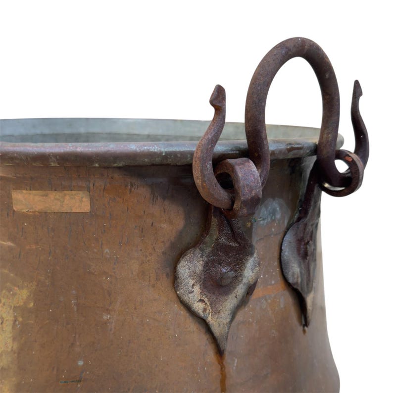 Antique Hand-hammered Copper Cauldron Pot 18