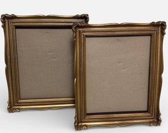 2er Set VTG Intercraft verzierten Barock Bilderrahmen 1973 Kunstholz 12x10