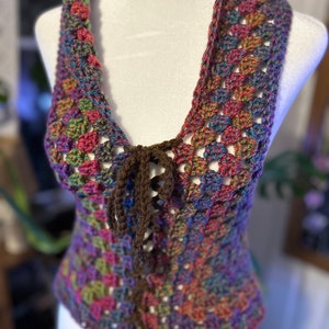 Multicolored Crocheted Fae Vest
